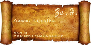 Zsupos Hajnalka névjegykártya